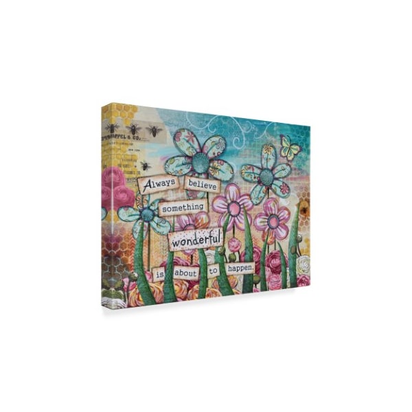 Let Your Art Soar 'Flower Power Phrase' Canvas Art,24x32